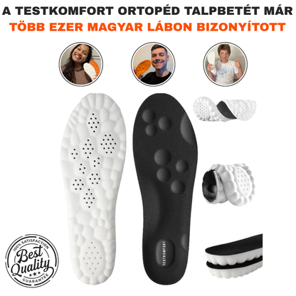 Testkomfort™ – Puhán párnázott, légáteresztő ortopéd talpbetét boltozati alátámasztással