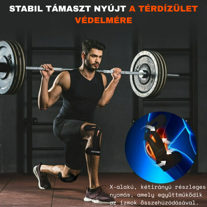 TestKomfort™ – Előre vágott, rugalmas, vízálló, bőrbarát kineziológiai térdszalag