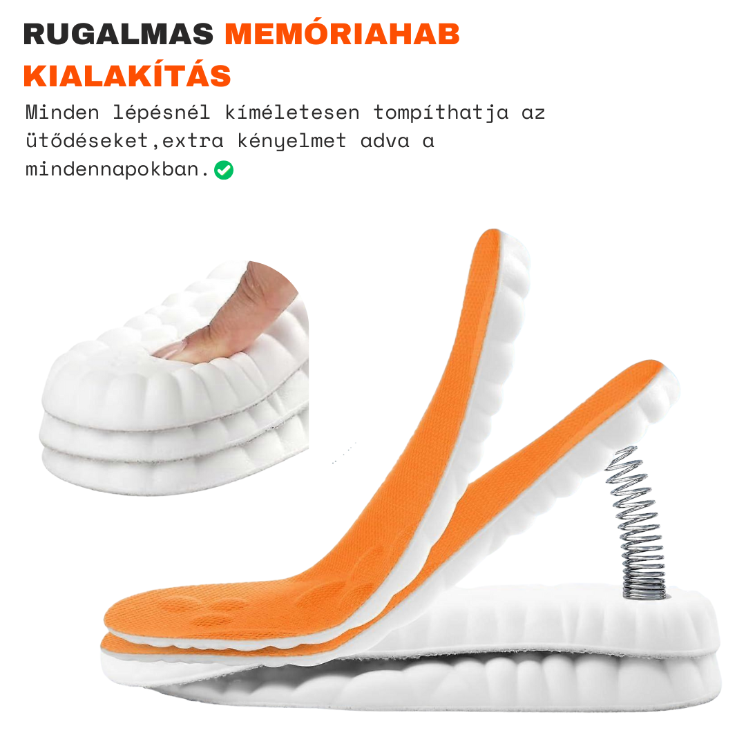 Testkomfort™ – Puhán párnázott, légáteresztő ortopéd talpbetét boltozati alátámasztással